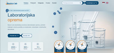 Izrada sajta za Bazicolab – laboratorijska oprema i B2B katalog