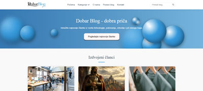 Izrada blog platforme Dobar Blog – admin panel i objavljivanje sadržaja