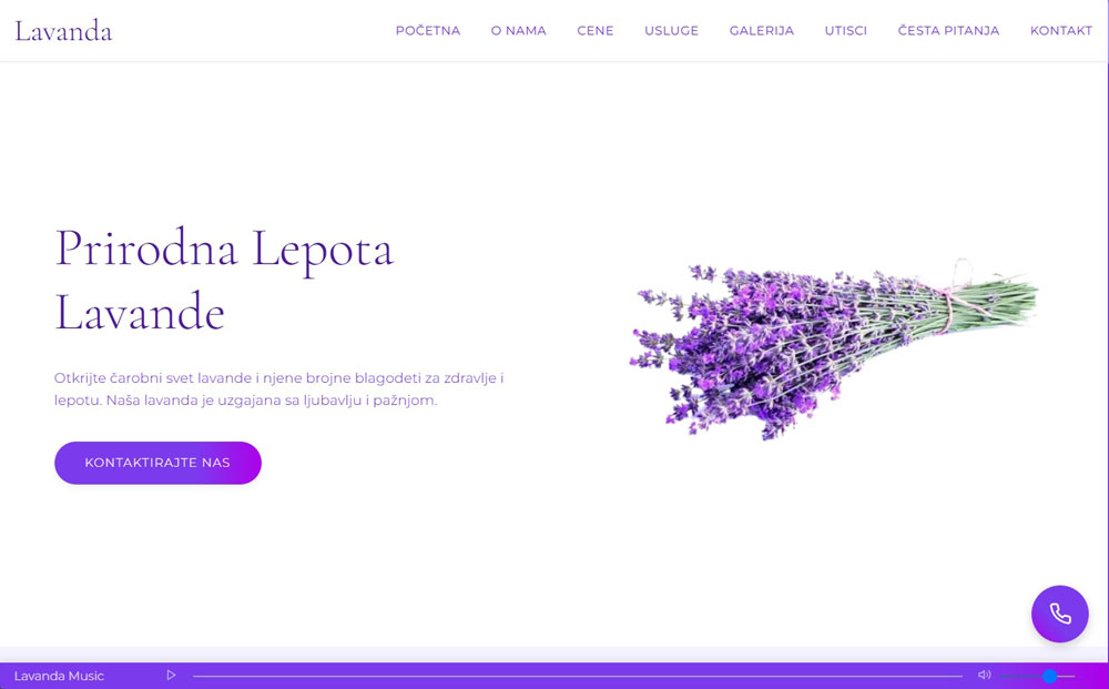 Izrada sajta za Lavanda Beograd - unikatan web dizajn