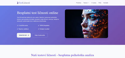 Izrada platforme Test ličnosti – psihološki testovi i rezultati