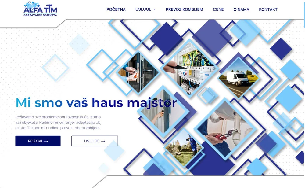 Website development for Alfa Tim - building maintenance services