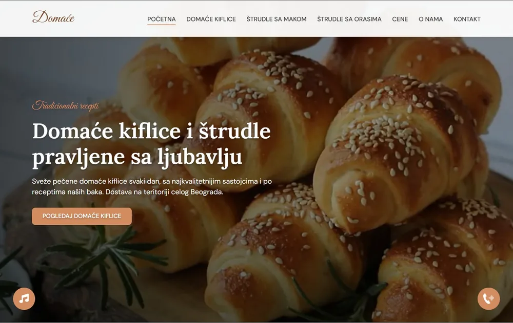 Website development for the homemade food business Domaća Hrana