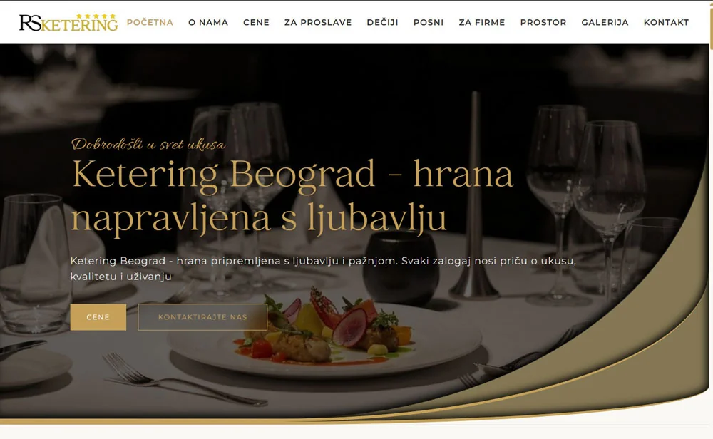Website development for RS Ketering - professional catering web design