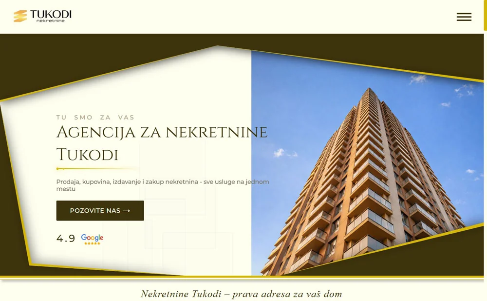 Website development for the Tukodi real estate agency